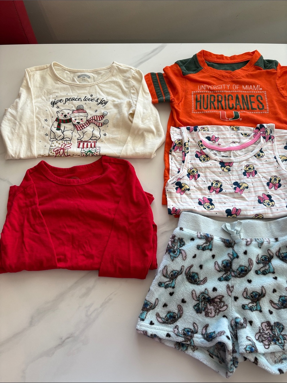 Girls Tops and Shorts - Sz 6/6x White, Orange, Red, Pink, Light Blue
